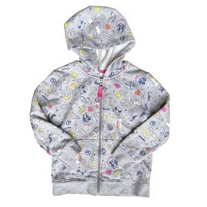 Cat & Jack XS 4/5 girls gray zip up hoodie sweater